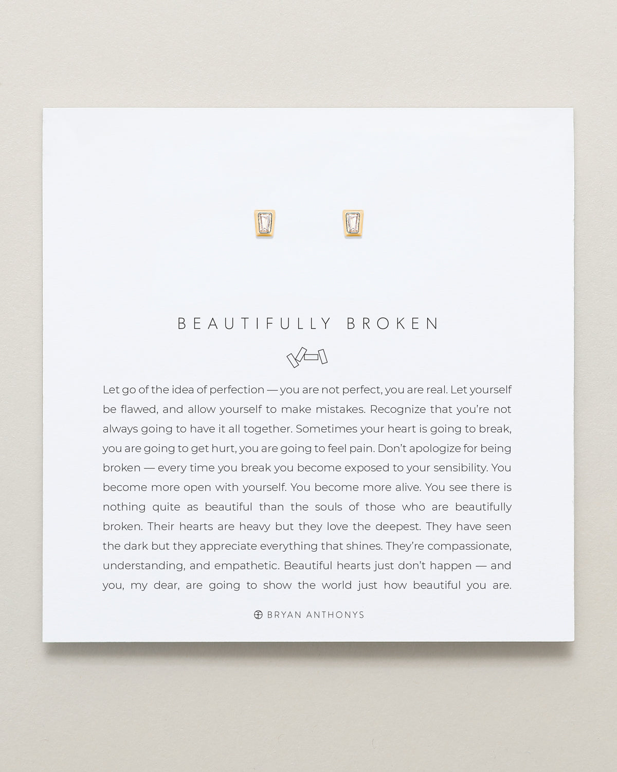 Beautifully Broken Baguette Stud Earrings