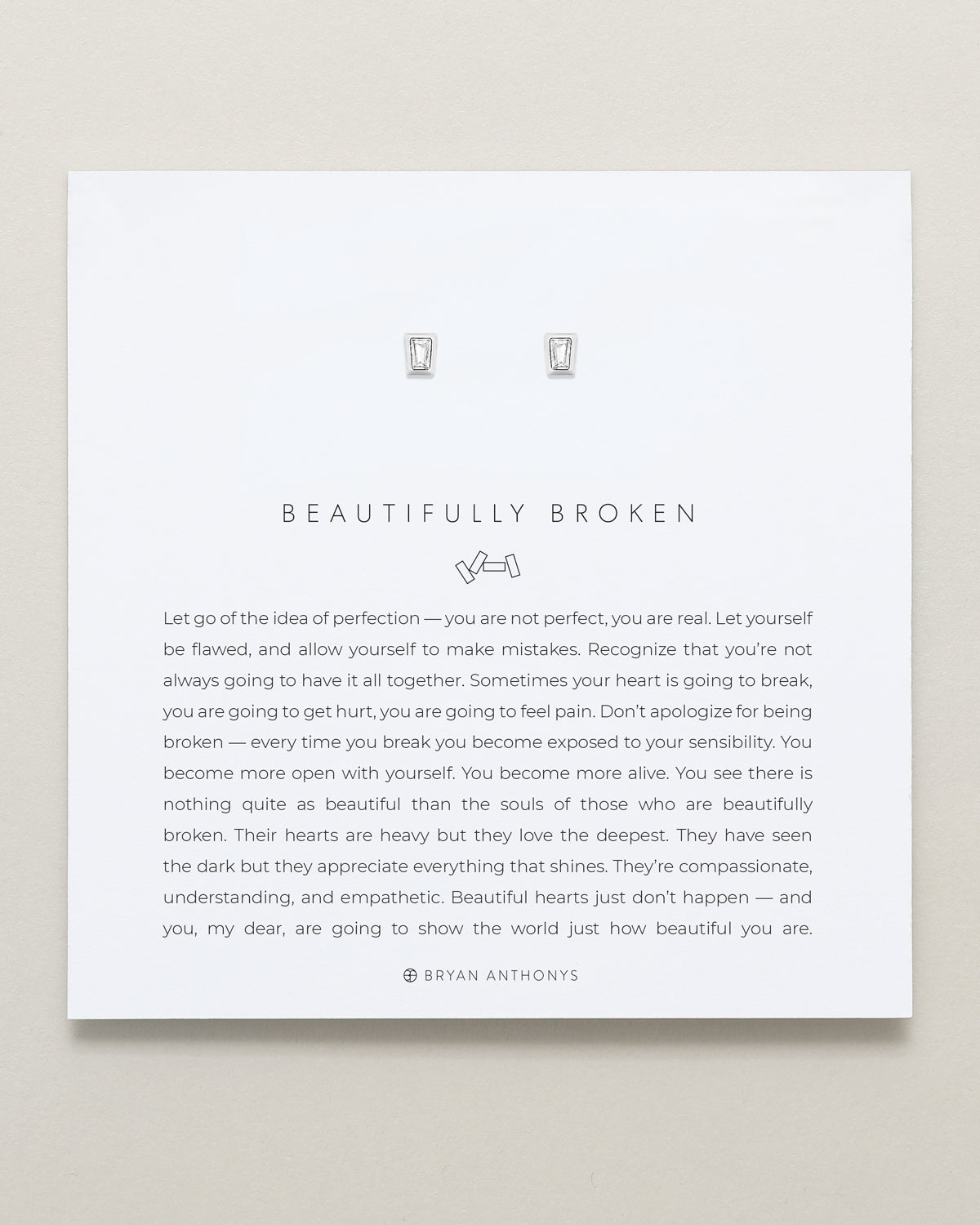 Beautifully Broken Baguette Stud Earrings