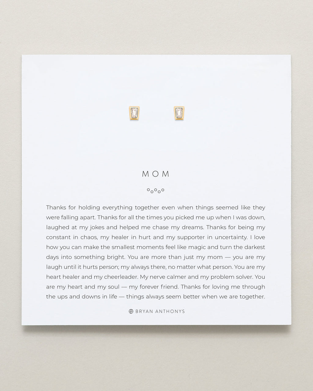 Mom Baguette Stud Earrings