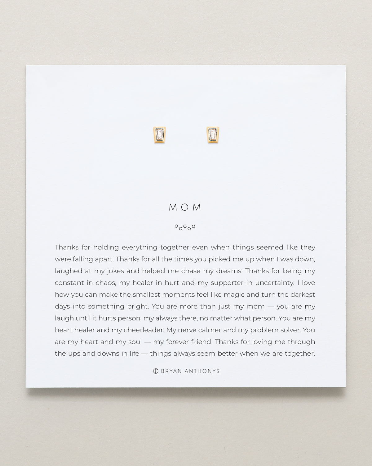 Mom Baguette Stud Earrings