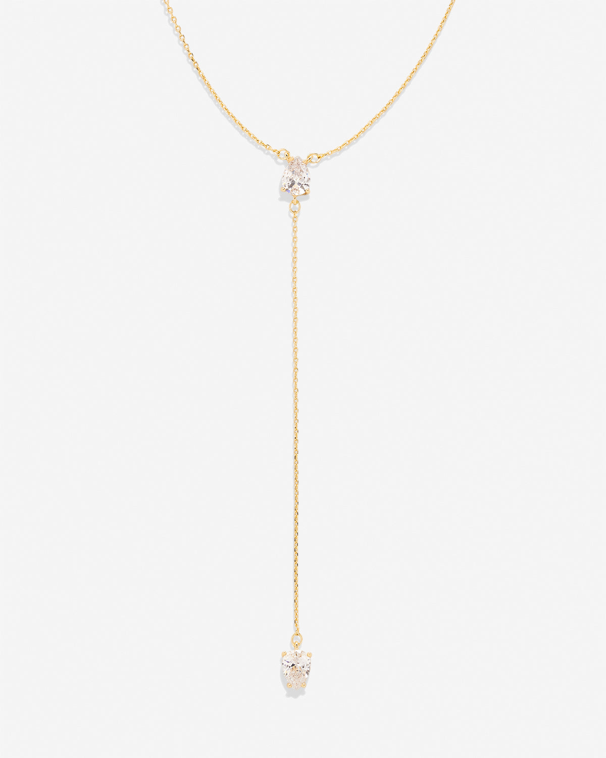 By My Side Pear Cut Lariat Necklace