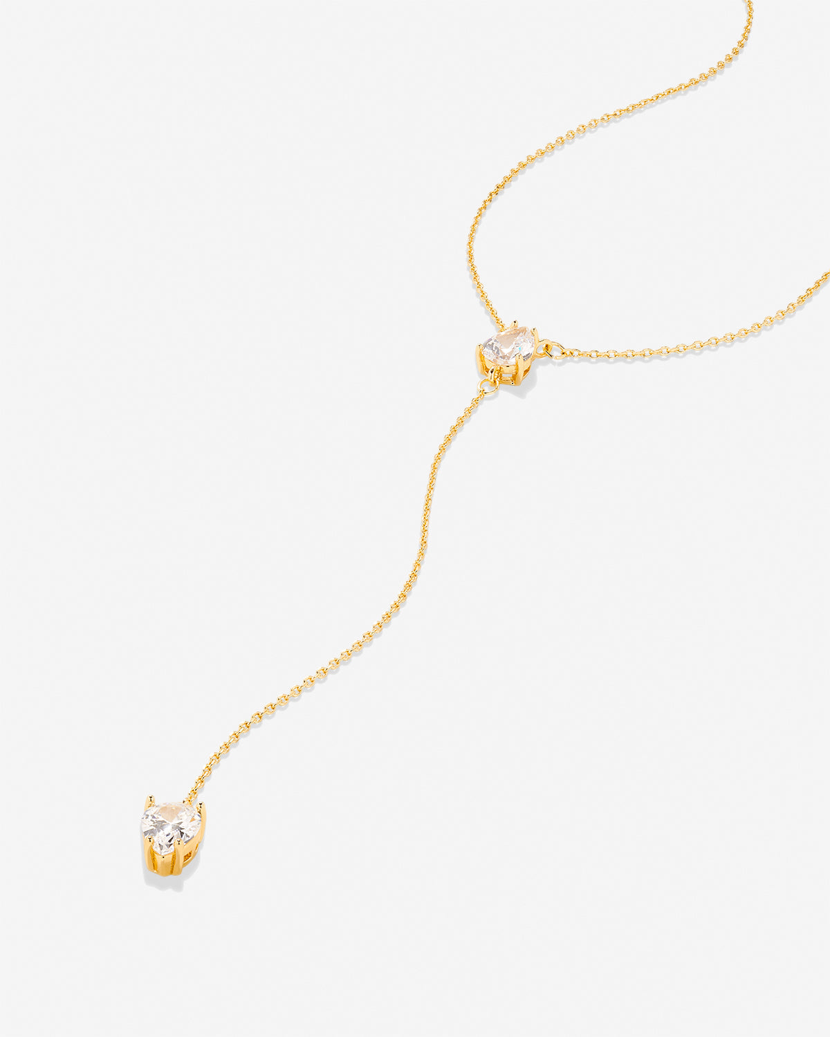 By My Side Pear Cut Lariat Necklace