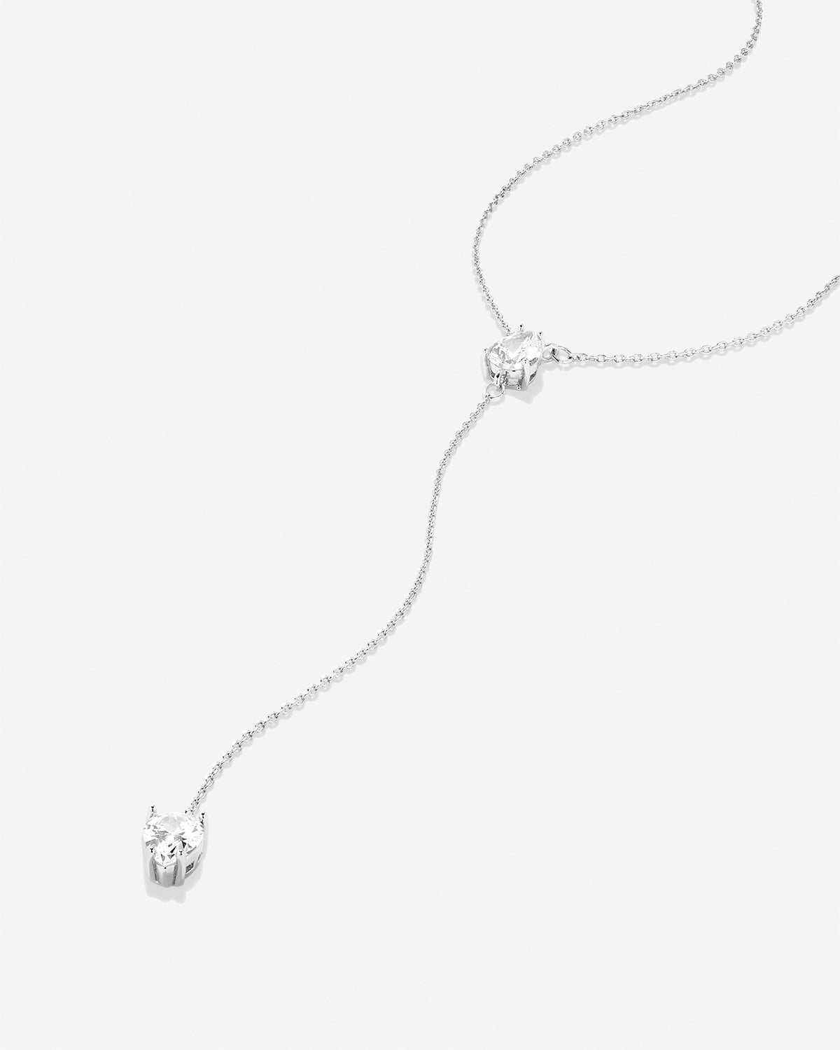 By My Side Pear Cut Lariat Necklace