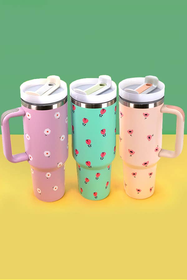 JOSSLYN by Wall to Wall - 40oz STAINLESS STEEL TUMBLER FLOWER