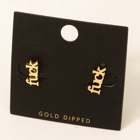 Fame Accessories - Mini Fuck Stud Earrings