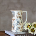 Blue/Beige Floral Pitcher