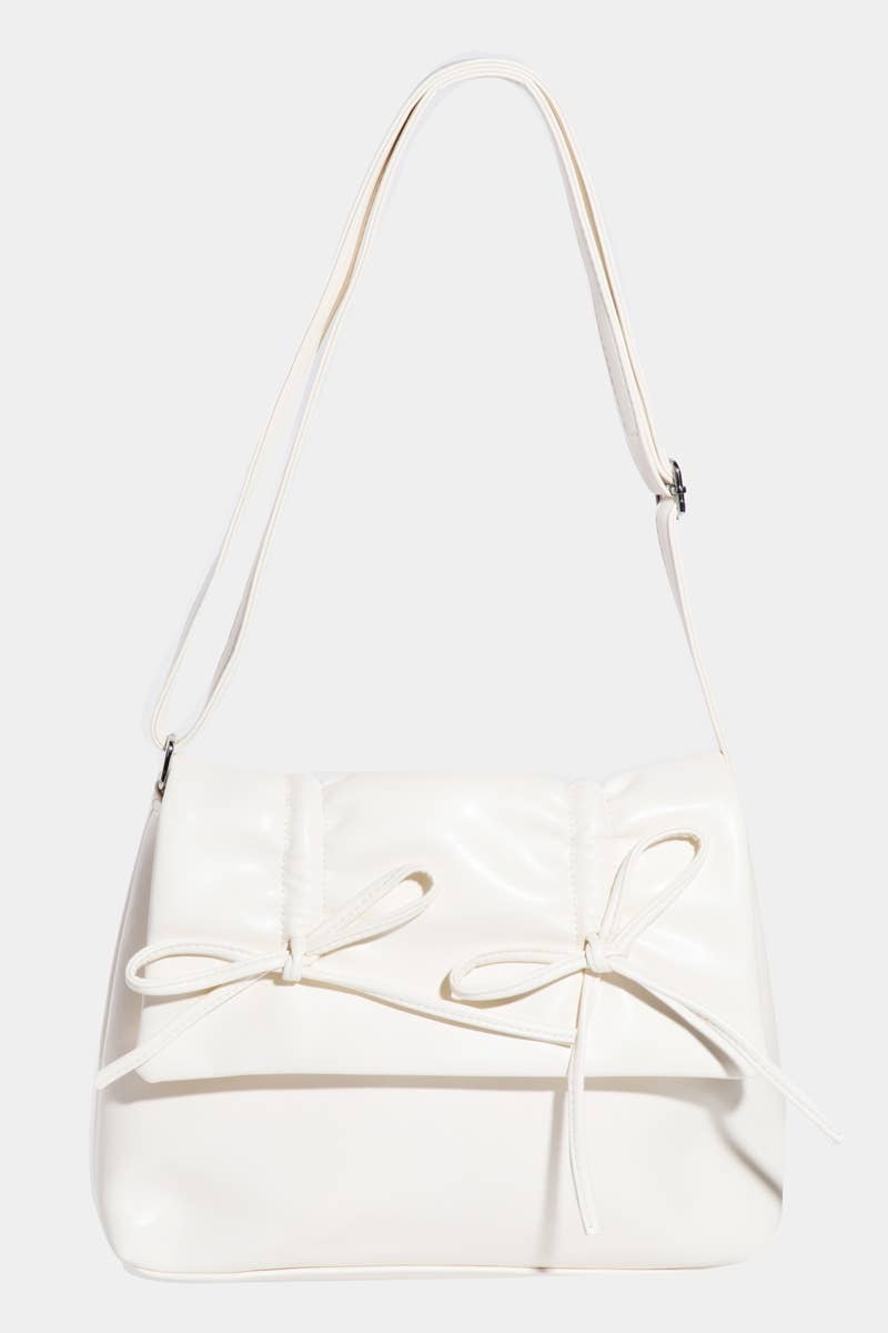 Collections by Fame Accessories - Leather Bow Knot Square Bag