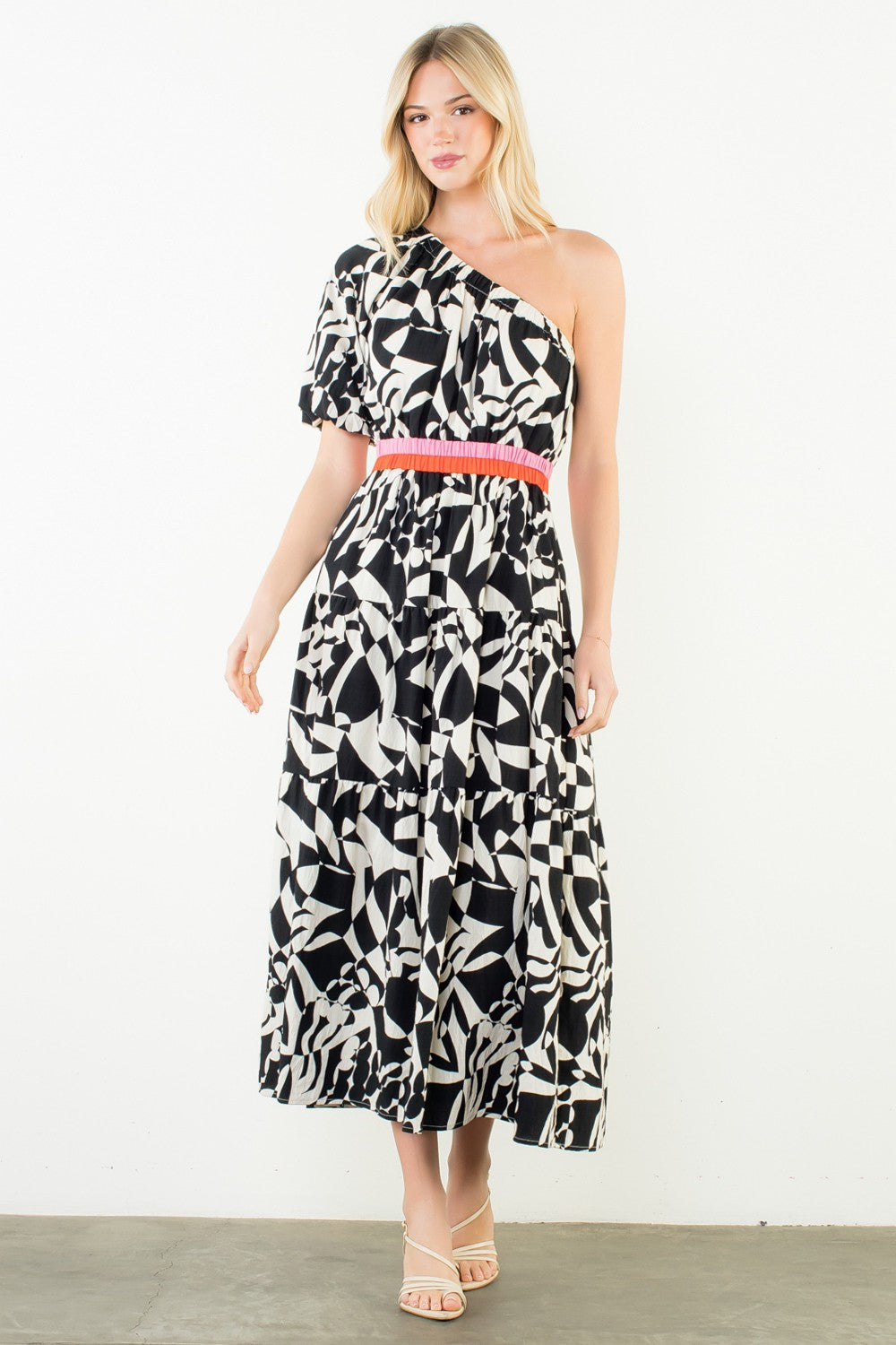 One Shoulder Pattern Maxi