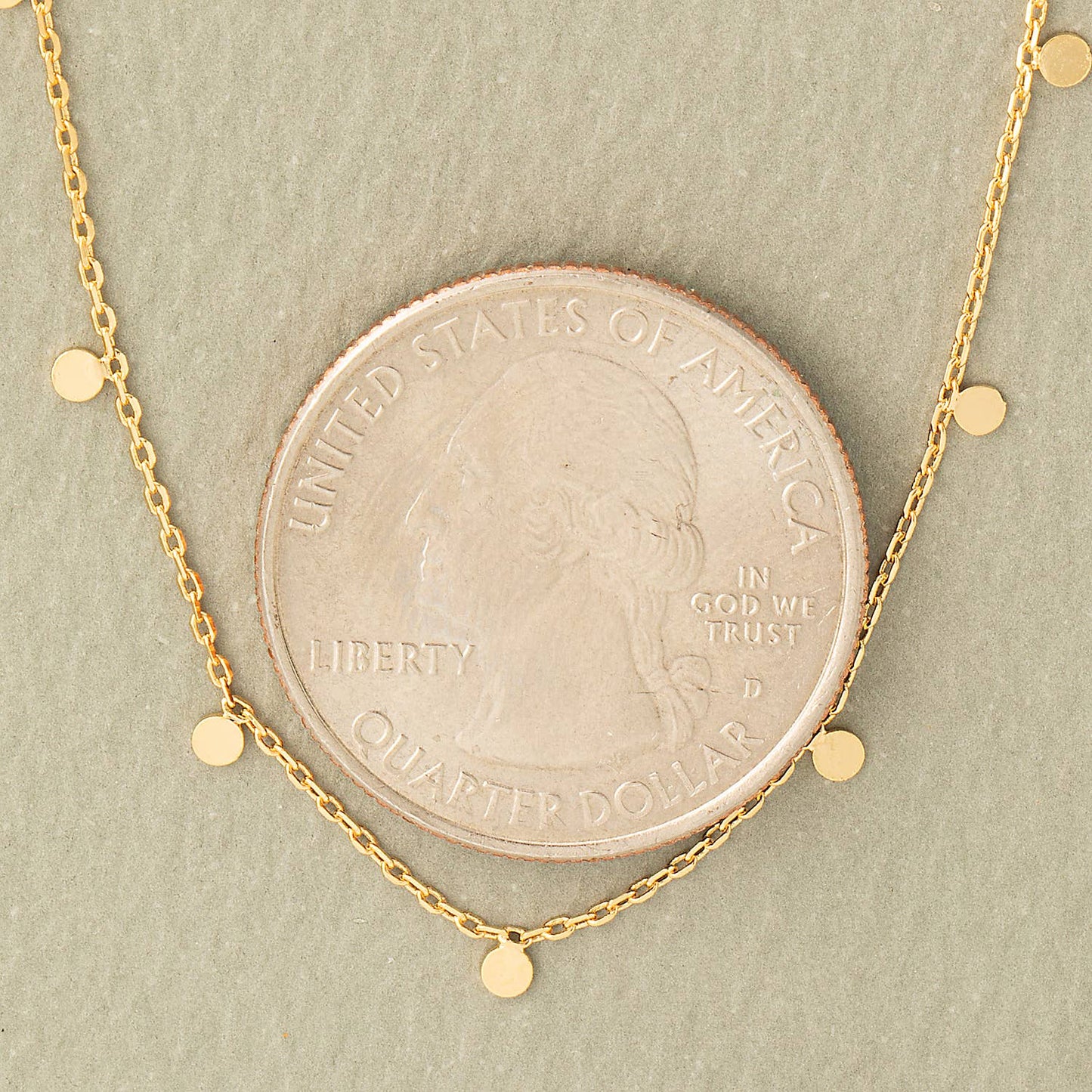 Fame Accessories - Mini Disc Drop Necklace