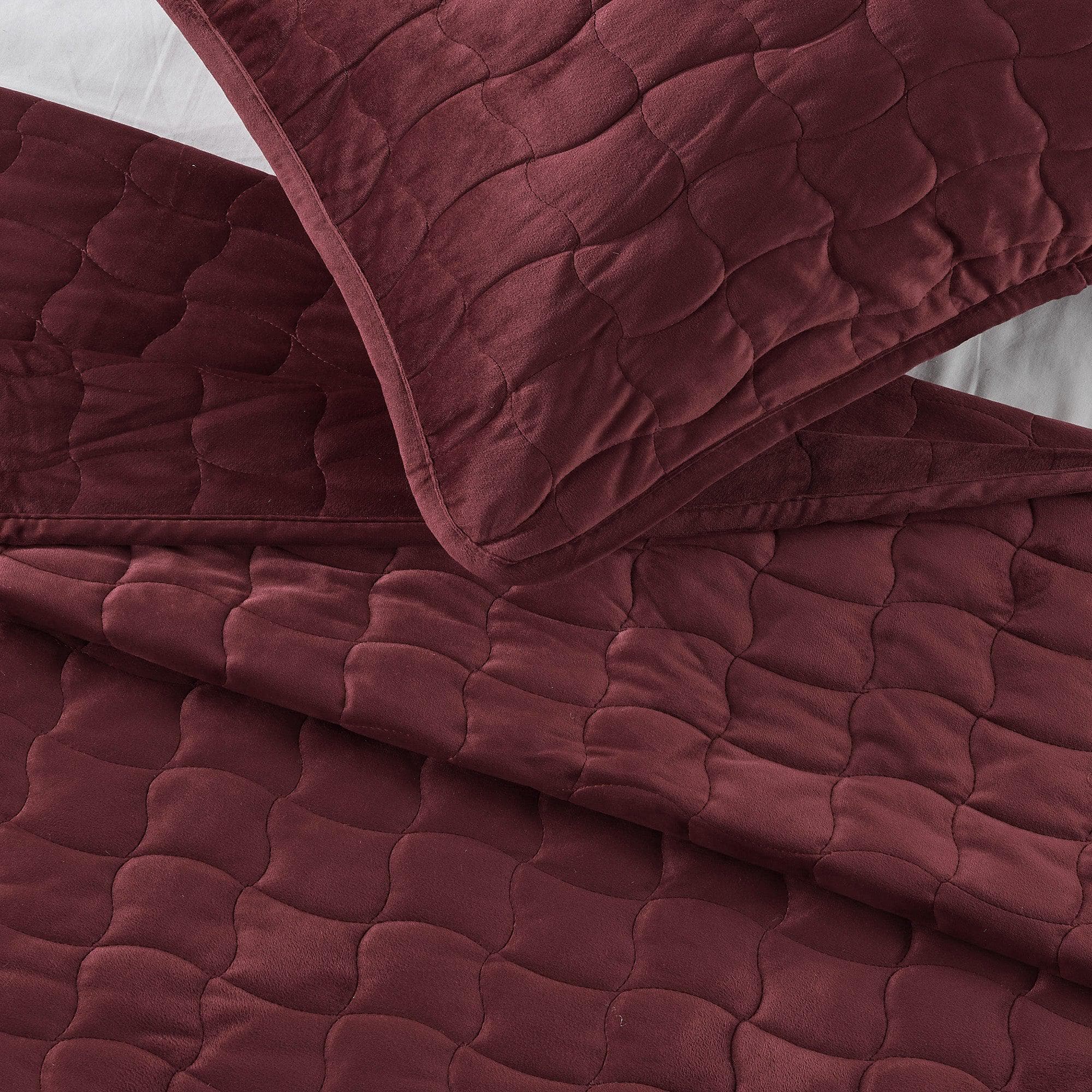 Velvet Box-Stitched Quilt Set - Vivica Collection