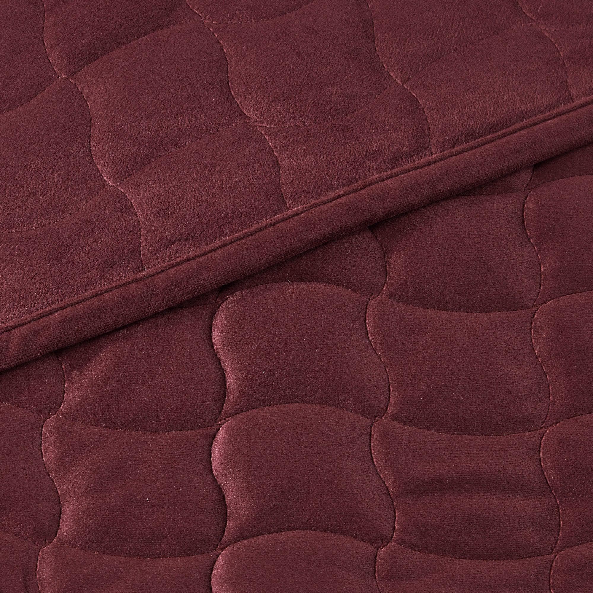 Velvet Box-Stitched Quilt Set - Vivica Collection