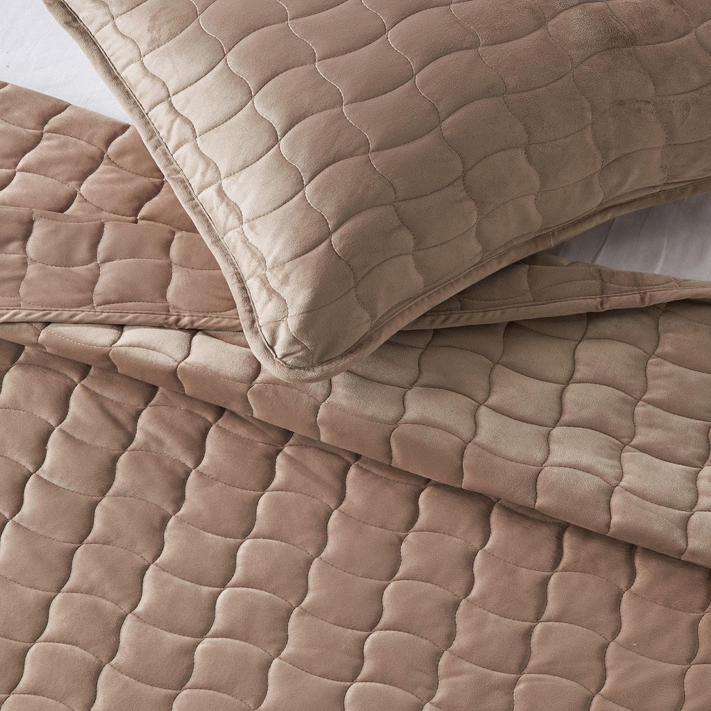 Velvet Box-Stitched Quilt Set - Vivica Collection