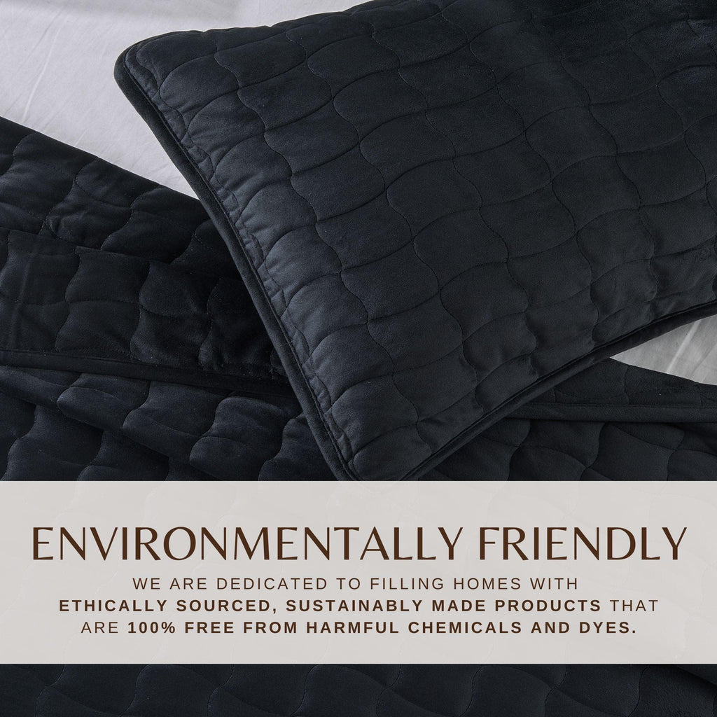 Velvet Box-Stitched Quilt Set - Vivica Collection