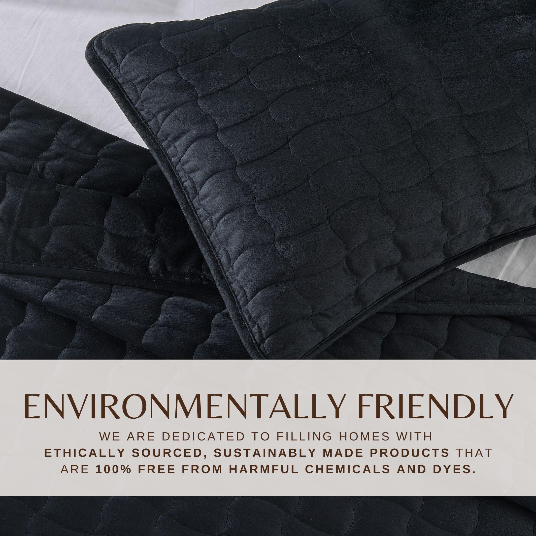 Velvet Box-Stitched Quilt Set - Vivica Collection