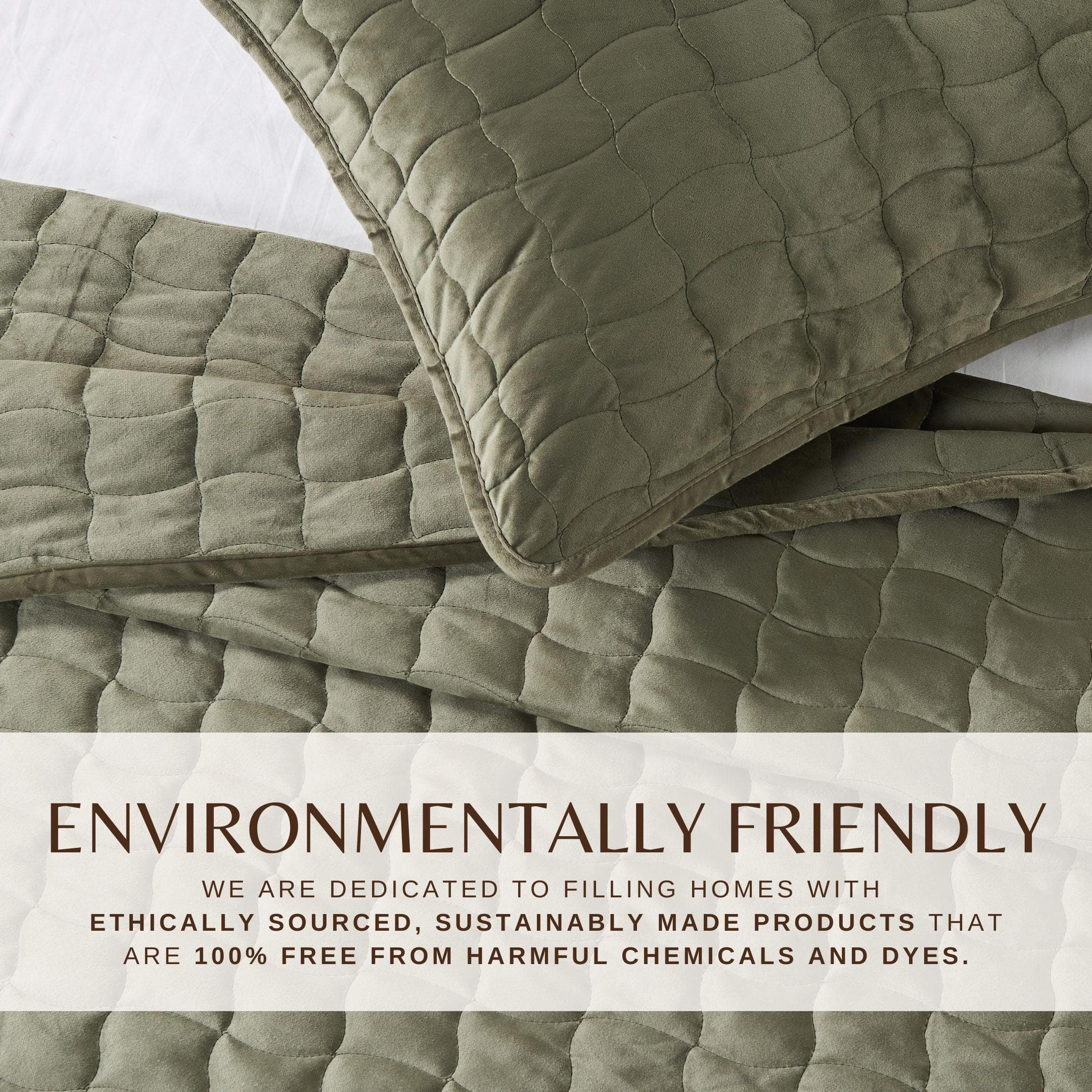 Velvet Box-Stitched Quilt Set - Vivica Collection