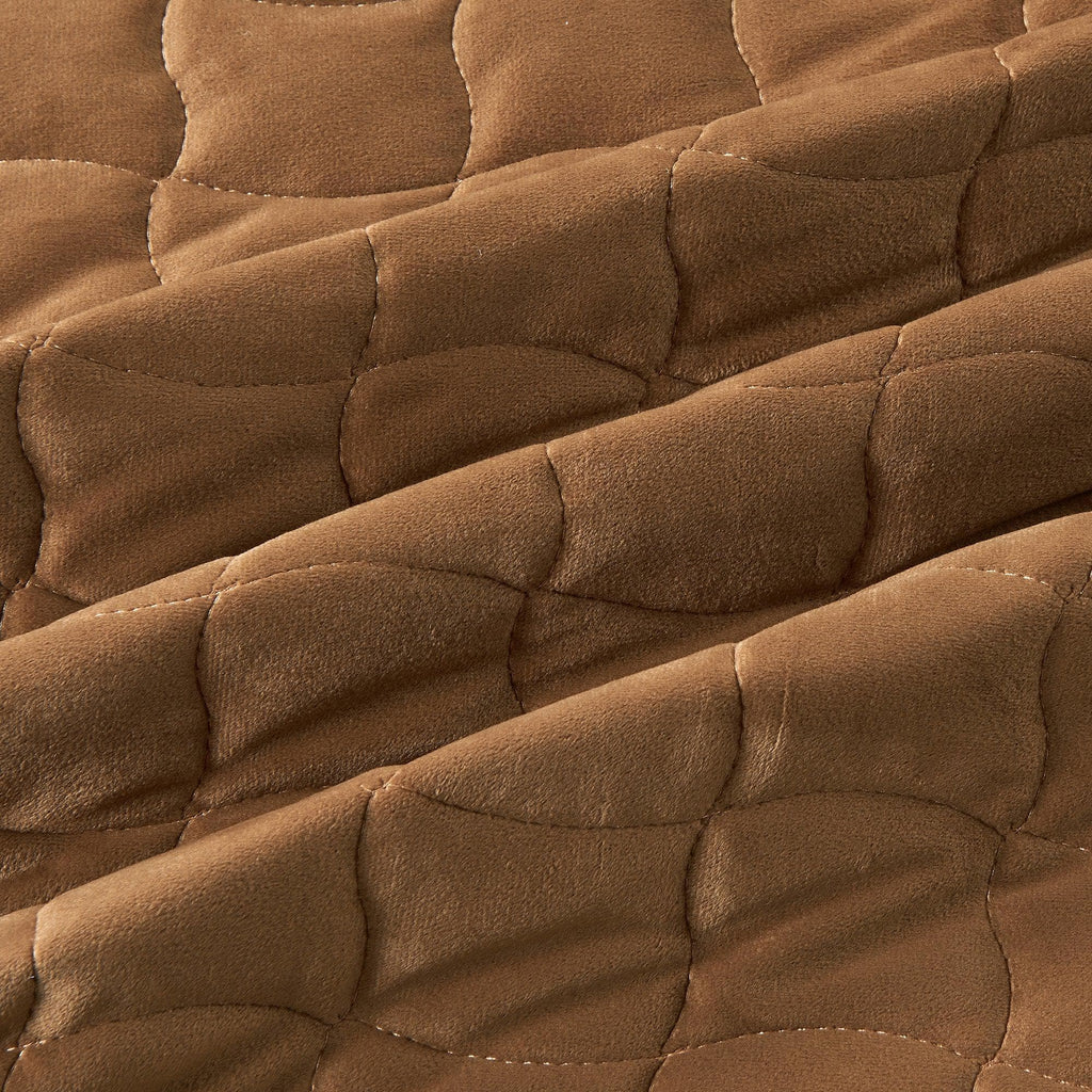 Velvet Box-Stitched Quilt Set - Vivica Collection