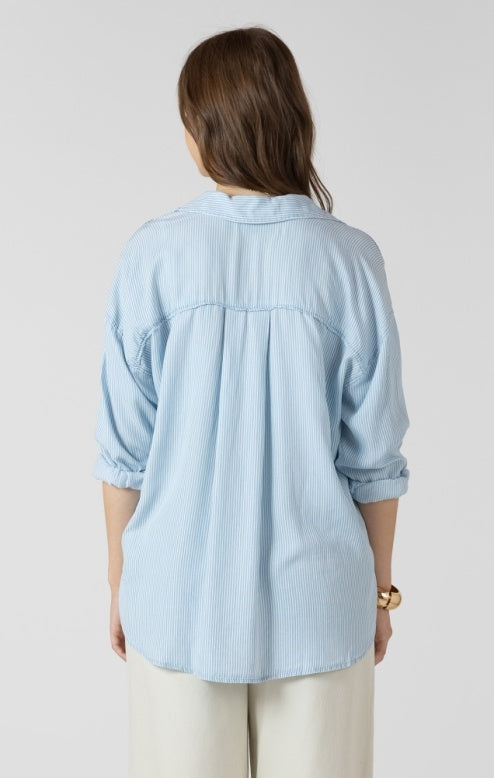 Coastal Blue Stripe Button Shirt