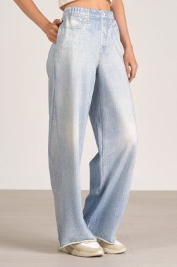 Faux Denim Pants