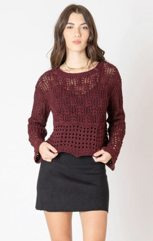 Wine Wavy Sweater