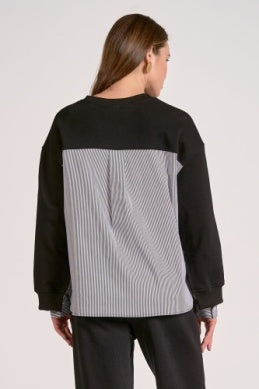 Black Mixed Media Sweater