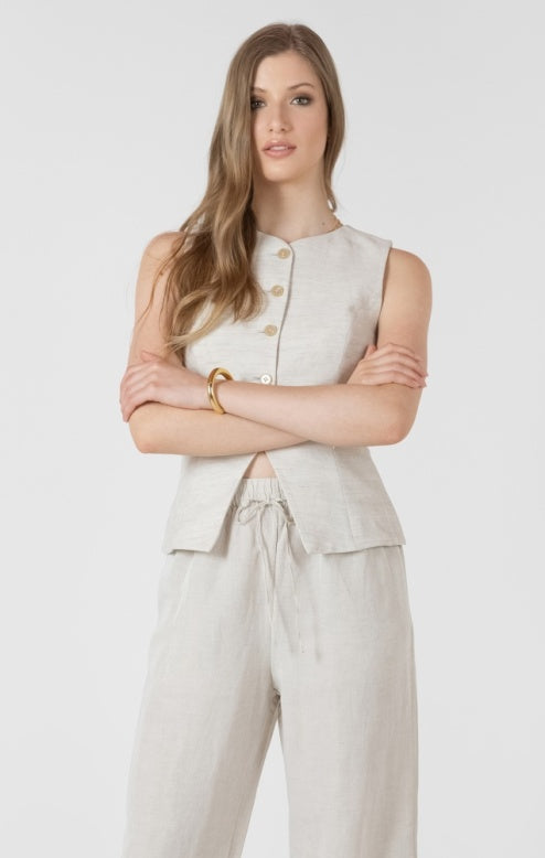 Ecru Button Up Vest