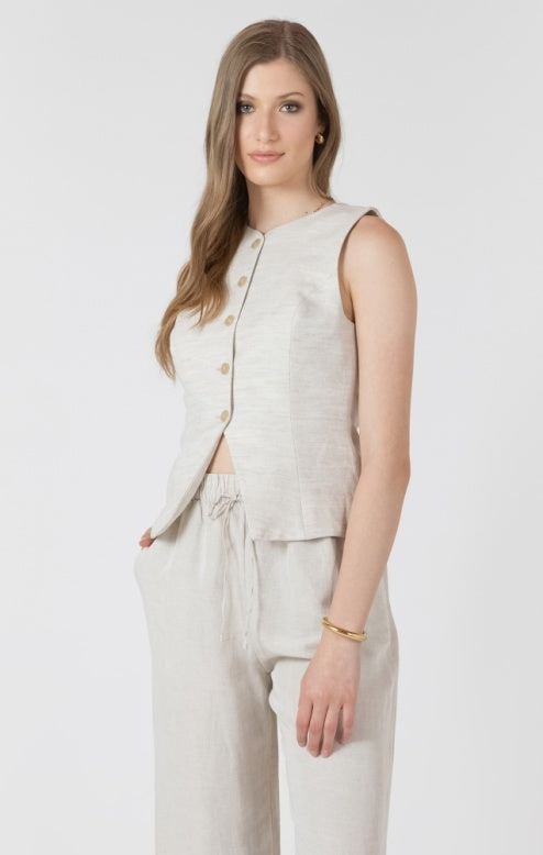 Ecru Button Up Vest