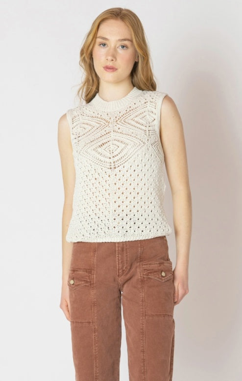 Ecru Pointelle Sweater
